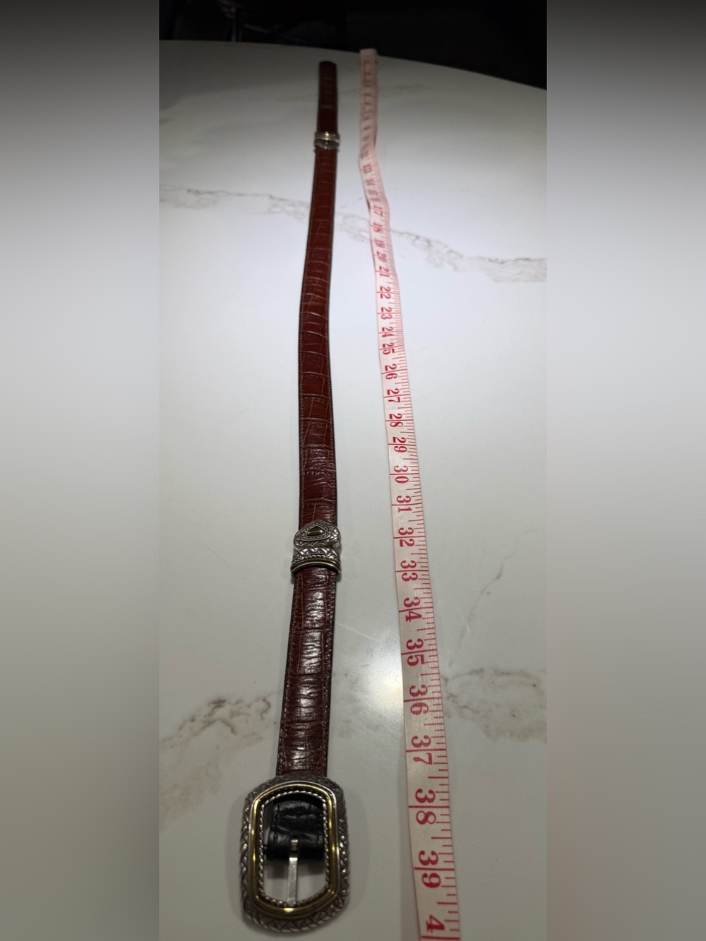 Brighton Reversible Leather Belt Silver/Gold-Toned Hardware, Black/Brown - Picture 4 of 9